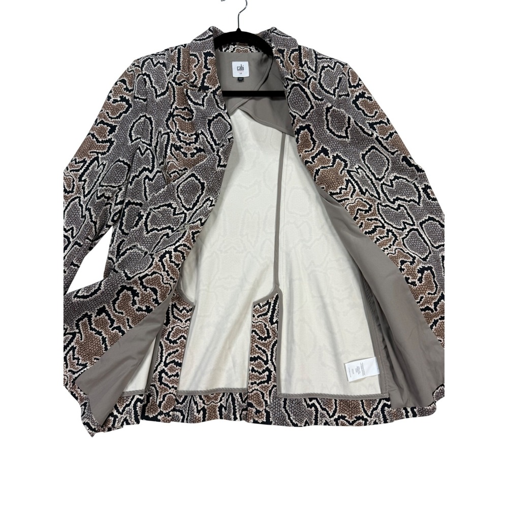 Cabi Snake Print Blazer Women 12 Brown Excellent Double Breasted Animal Print - Picture 4 of 9